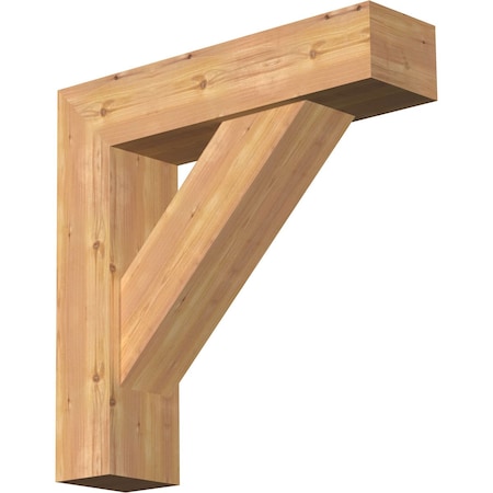 Ekena Millwork Traditional Block Smooth Bracket w/ Offset Brace, Western Red Cedar, 7 1/2"W x 30"D x 30"H BKT0806X30X30TRA05SWR